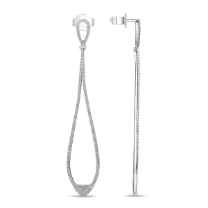 White Gold Teardrop Diamond Cocktail Earrings